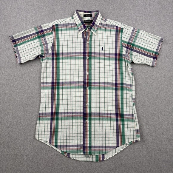 Polo Ralph Lauren Other - Polo Ralph Lauren Shirt Mens Medium White Green Label Seersucker Preppy Cotton